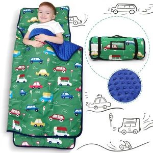 ACRABROS Toddler Nap Mat with Pillow and Blanket, Extra Large Rolled Nap…